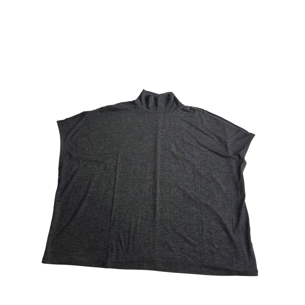 Daily Ritual Mock Neck Dark Gray Sleeveless XXL Top Layering Top Lagenlook